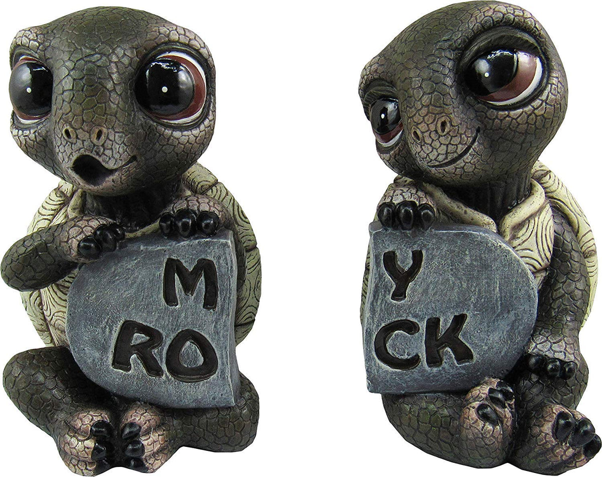 Ebros Nautical 'My Rock' Loving Romantic Turtle Couple Figurines 2 Parts Set