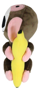 Furry Bones Skeleton Pink And Brown Baby Monkey Banana Plush Toy Doll 10" Tall