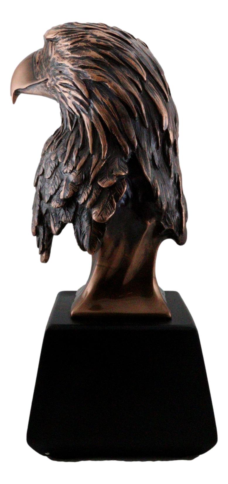 Aerial Surveyor American Bald Eagle Bust Bronze Electroplated Resin Figurine