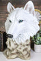 Ebros Large Ghost Albino Arctic Snow White Wolf Head Bust Desk Plaque Statue 16.5" Tall Direwolf Timberwolves