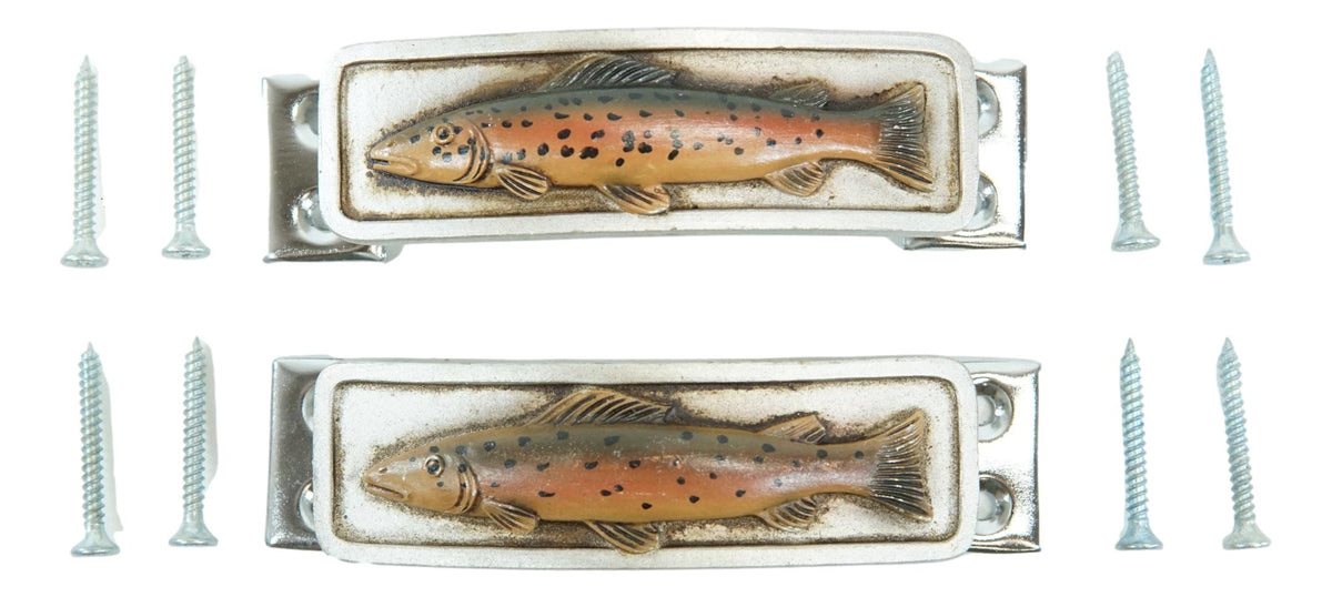 Set Of 2 Coastal Marine Nautical Fish Drawer Cabinet Door Bar Pull Knobs Accent - Ebros Gift