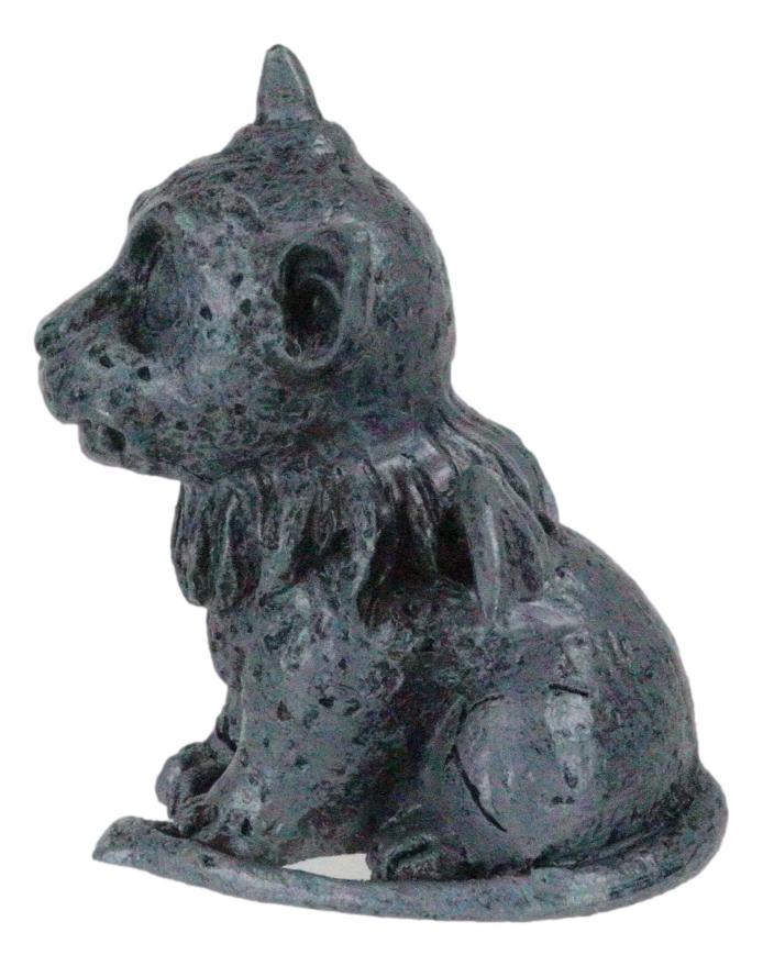 Gothic Winged Chimera Guardian Baby Lion Gargoyle Figurine Faux Stone Finish