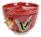 Red Flying Crane Ramen Bowl With Tempura Divider Condiment Lid Chopsticks Set