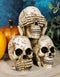 Stacked See Hear Speak No Evil Skulls Figurine Halloween Skeleton Decoration