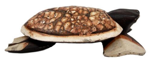 Balinese Wood Handicrafts Sea Turtle Tortoise Family Ashtray Box Figurine Set