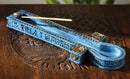 Egyptian Blue Hieroglyphic Symbols Golden Cartouche Ankh Key Incense Holder