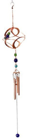 Ebros Gift Caterpillar In Twisting Spiral Copper Metal Wind Chime With Colorful Marbles 31"Long Resonant Outdoor Patio Garden Decor Accessory