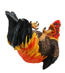 Ebros Gift Barnyard Farm Rooster Chicken Wine Bottle Holder Caddy Figurine 11" L