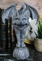 Bizarre Gothic Bat Winged Vampire Cat Gargoyle Statue 7"H Stoic Feline Guardian