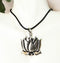 Ebros Padmasana Lotus Flower Buddha Pendant Medallion Pewter Necklace Jewelry