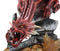 Ebros Large Red Volcano Dragon Crouching On Crystal Cavern Ruins With LED Light