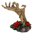 Day of the Dead Skeleton Hand Rose Jewelry Stand By DWK Necklaces Rings Earrings