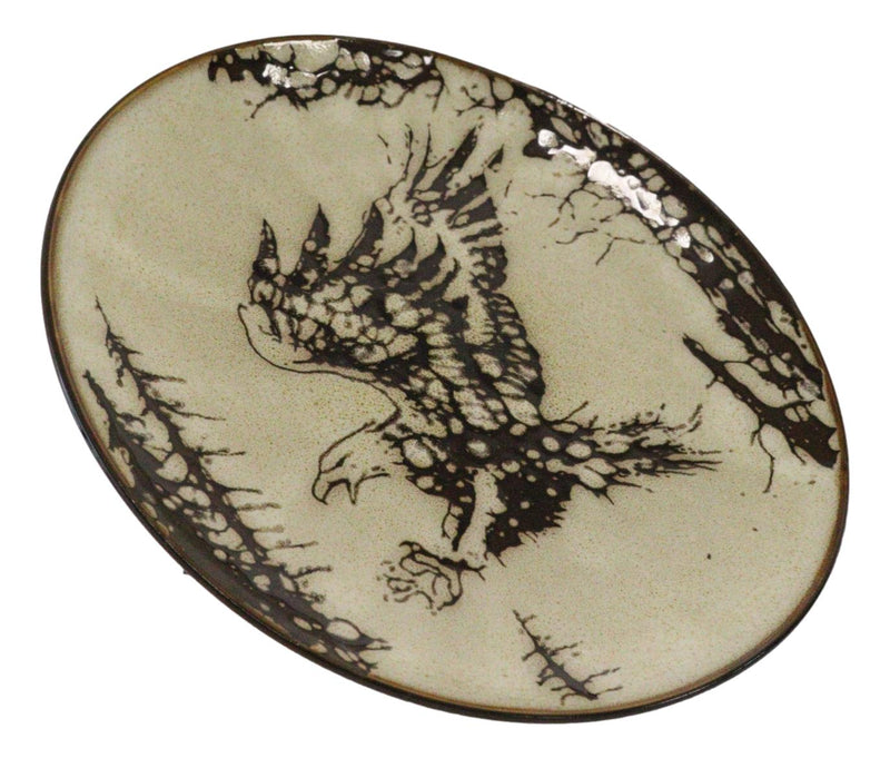 Pack Of 2 Rustic Western Swooping Bald Eagle Salad Appetizer Plates 8.75"D