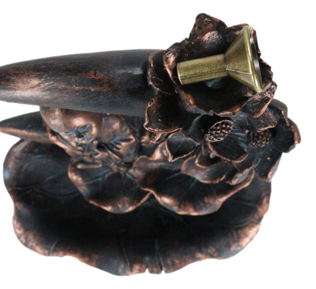 Buddha Monk On Lotus Crescent Moon Smoke Waterfall Backflow Cone Incense Burner