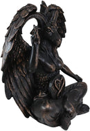 Large 16" Tall Sabbatic Goat Idol Samael Lilith Baphomet Seated Statue