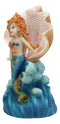 Ebros Colorful Ocean Mermaid Mergirl With Giant Shell Rising Over The Waves Figurine