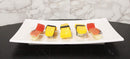 8.25"W White Melamine Curved Rectangular Sushi Serving Plates Platters Set Of 6