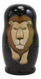 Ebros Gift Black Safari Jungle Animals Cats Lion Tiger Cheetah Jaguar Tabby Cat Wooden Toy Stacking Nesting Dolls 5 Piece Set Hand Painted Wood Decorative Collectible Matryoshka Doll Toys
