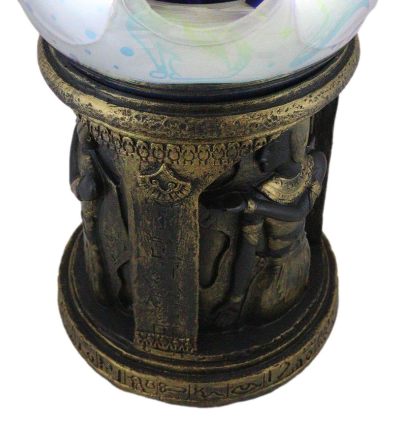 Egyptian Nefertiti Bastet Astrology Golden Column Pillar LED Light Crystal Ball
