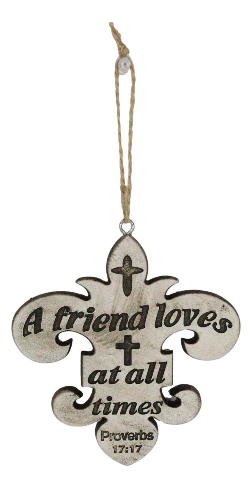 Set of 3 Bible Scriptures James Proverbs Psalm Fleur De Lis Cutout Ornaments