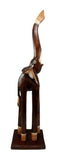 Balinese Wood Handicraft Large Striped Trumpeting Jungle Elephant Figurine 24"H