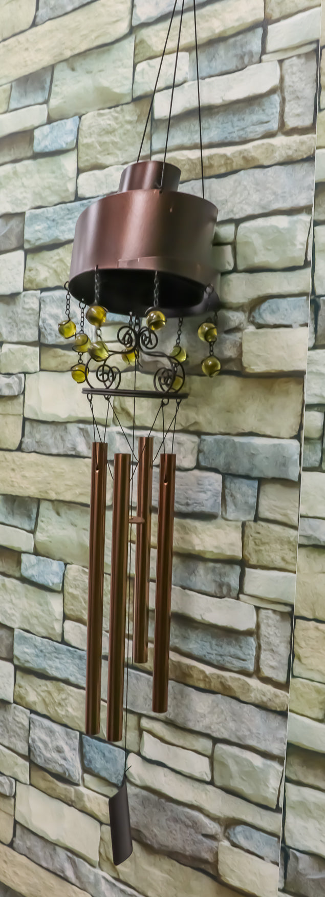 Contemporary Modern Spiral Design Resonant Copper Wind Chime Garden Patio