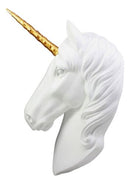 Enchanted Golden Horned Unicorn 3D Art Wall Decor Figurine Ancient Fabled Steed