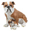 Ebros Realistic Lifelike Bulldog Mother and Puppy Statue 10" Tall Dog Breeds American Bulldogs Figurine Gallery Quality Sculpture with Glass Eyes