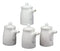 Japanese Chinese Dining Contemporary Porcelain White Soy Sauce Dispenser 4pc Set