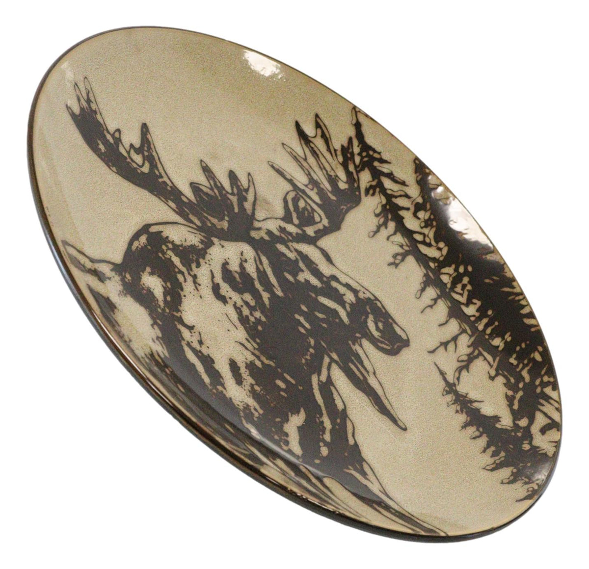 Pack Of 2 Rustic Western Emperor Elk Stag Moose Deer Round Dinner Plates - Ebros Gift