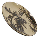 Pack Of 2 Rustic Western Emperor Elk Stag Moose Deer Round Dinner Plates - Ebros Gift