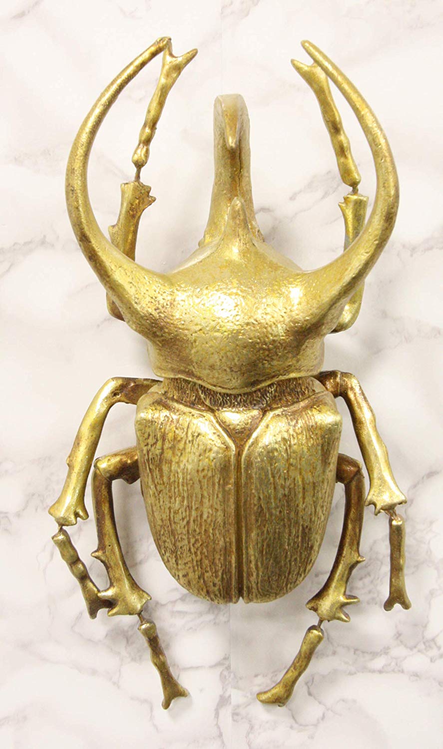 Ebros Gold Leaf Giant 3 Horned Rhinoceros Resin Wall Sculpture Or Table Decor