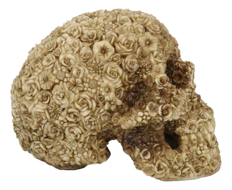 Romantic Tooled Ornate Floral Roses Skull Figurine Rose Sugar Skulls Figurine