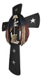 Rustic Western Stars USA Flag Wings Fallen Soldier Boot Rifle Helmet Wall Cross