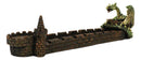 Green Dragon Perching On Castle Parapet Allure Roof Incense Burner Figurine