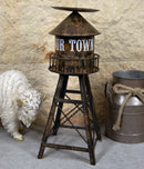 Ebros Vintage Old Fashioned Rustic Metal Water Tank Tower Pillar Candle Holder Stand