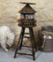 Ebros Vintage Old Fashioned Rustic Metal Water Tank Tower Pillar Candle Holder Stand