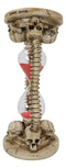 Gothic Alchemy Graveyard 4 Skulls With Skeleton Spine Bones Sand Timer Figurine