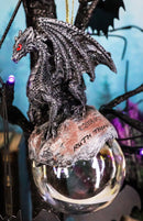 Ruth Thompson Check Mate Black Dragon On Pearl Glass Ball Ornament Figurine 5"H