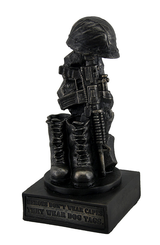 Honoring the Fallen Military Soldier's Boots Helmet & Rifle Statue 8 Inch - Ebros Gift