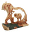 Ebros Elephant and Baby Walking in The Jungle Statue 9" Long Faux Wood Resin Wildlife Safari Elephant Family Scene Figurine
