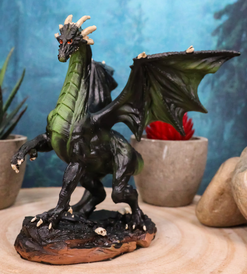 Fantasy Green Chested Celestial Midnight Dragon Black Ghost Small Figurine