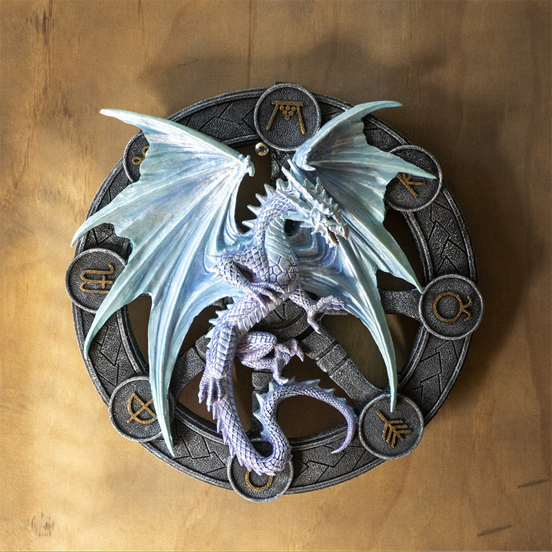 Yule Drake Winter Solstice Wheel of The Year Sabbats Of The Dragon Wall Decor - Ebros Gift