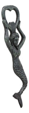 Ebros Rustic Vintage Verdigris Cast Iron Metal Nautical Coastal Goddess Siren Mermaid Soda Beer Bottle Cap Opener 7.5" High Mermaids Under The Sea Party Decor Accent (2)