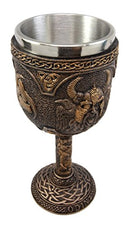 Ebros Norse Mythology Viking Alfather Odin God Of Asgard 7oz Resin Wine Goblet Chalice With Stainless Steel Liner Asgardian Ruler Thor Loki Frigga Royal Gods Family Celtic Knotwork Base