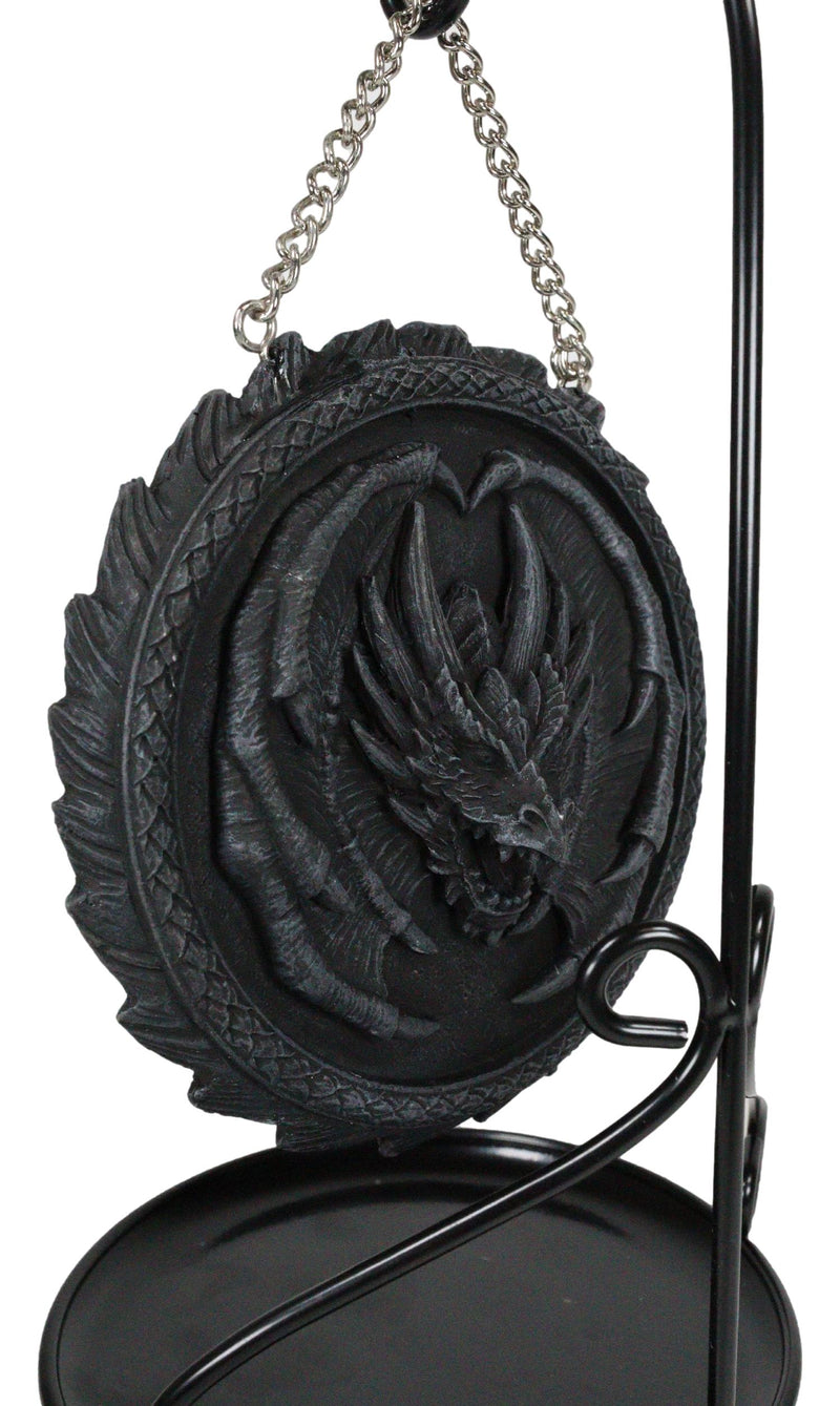 Medieval Celtic Dragon Breath Aroma Waterfall Medal Backflow Incense Cone Burner