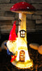 Whimsical Garden Gnome By Toadstool Mushroom Home LED Courtesy Light Figurine