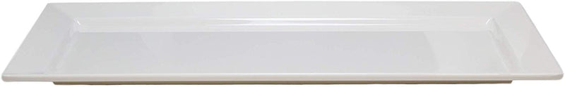 14"L White Melamine Modern Rectangular Serving Plates or Dish Platters Set of 6 - Ebros Gift