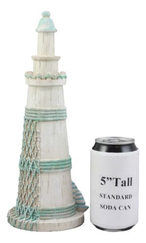 Nautical Marine Scenic Blue Lighthouse Resin Statue With Mosaic Crushed Glass