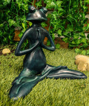 Ebros Gift Verdi Green Resin Yoga Meditating Buddha Frog Garden Statue 11.75" Tall